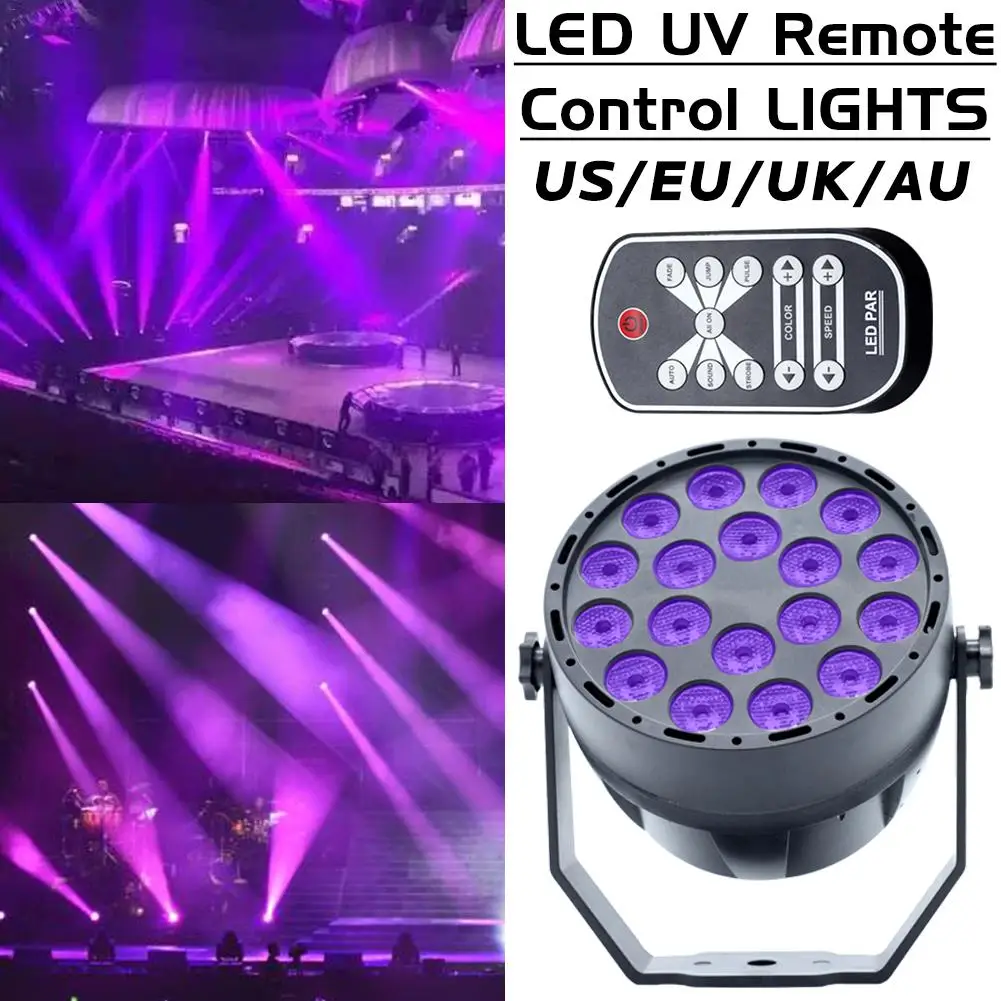 

18W UV LED Stage Light Disco Light 18 LED Purple Disco Ball DMX 512 Stage Lighting Effect Lights Stage Lamp for Dj Bar Party KTV