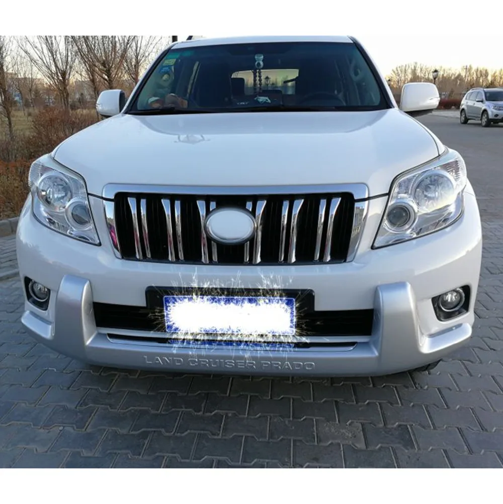 Для Toyota Land Cruiser Prado FJ150 2009-2013 стайлинга автомобилей спереди ограждение двигателя гриль по центру наверху решетка облицовки радиатора аксессуары