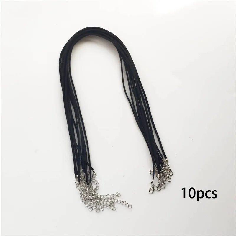 

2mm Suede Velvet Cord Black Color PU Leather Rope Chain Necklace DIY Making Jewelry Accessories 10 pieces Wholesale