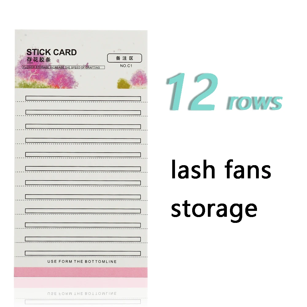 

10 PCS Individual Eyelash Storage Card 1 Roll Tape Sticker Strip Camellia Grafting Extension Palette Lash Holder Adhesive Tray