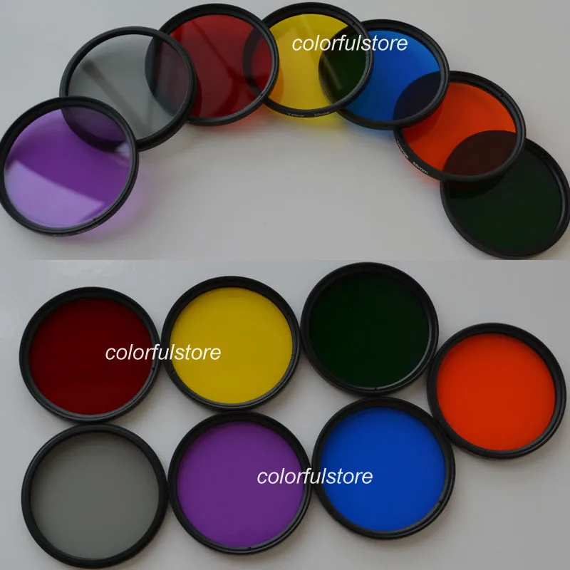 67 67mm 7 Full Color Green Orange Red Purple Yellow Blue Grey Filter
