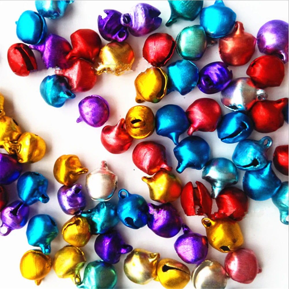 

10Pcs/ Colorful Metal Golden Small Bell Trumpet Bells For Christmas Tree Decor Handmade Jewelry Pendants Wind Chime Accessories