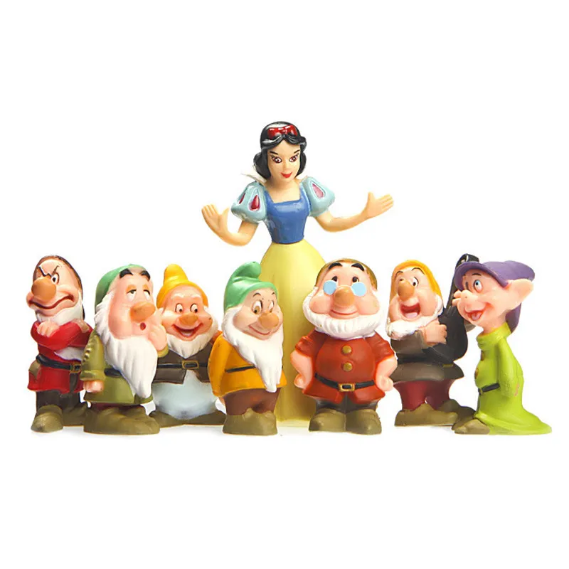 

8pcs\set Snow White and the seven dwarfs 7 ornaments hand to do model doll gift toys for children PVC figure models