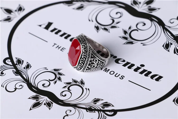 Средний Восток страны Винтаж натуральная смола кольцо для мужчин и женщин ювелирные изделия Красный Черный Покрытие д