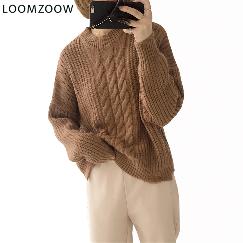 2018 корейские весенние вязаные свитера с круглым вырезом пуловер с длинными рукавами Женский Повседневное Sueter chandail Женские топы и блузки