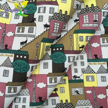 

1 yards / roof cat printing canvas fabric diy12 anfan cloth shoes cloth curtain sofa pillow Backpack Purse