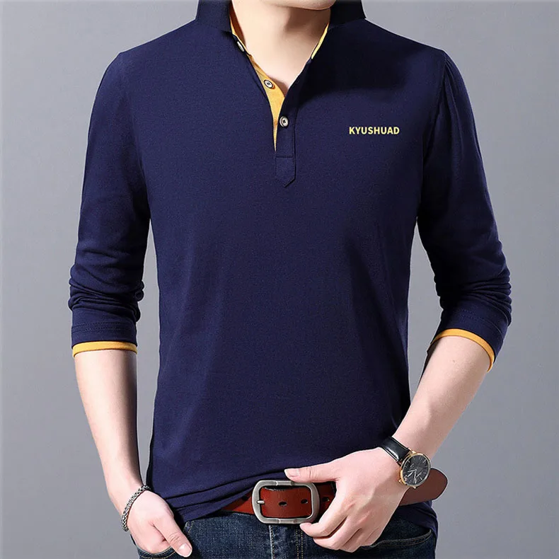 Mwxsd brand Casual mens long sleeve cotton polo men Autumn soft solid poloshirt men high quality polos tee camisa masculina polo