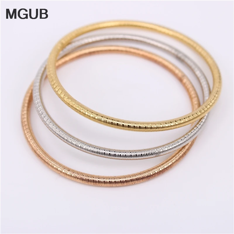 

MGUB 3PCS 70cm diameter stainless steel fashion Jewelry Bangle 3 color combination For women LH629