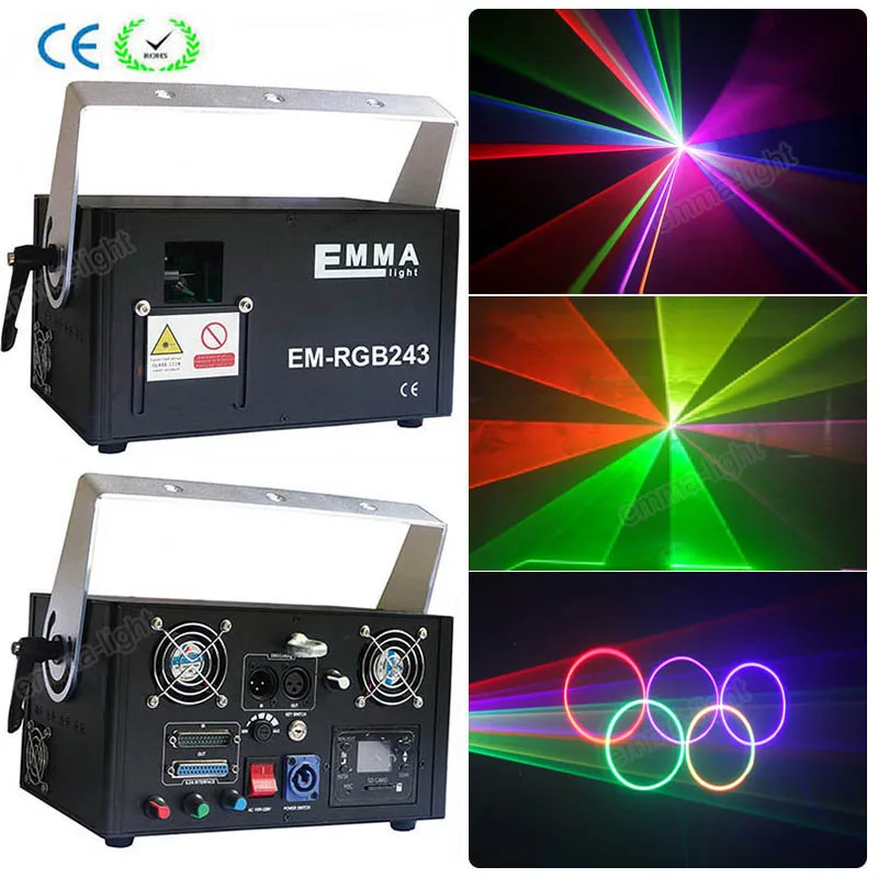 2 Вт Лазерный свет rgb 3D для лазерного шоу 2000 МВт лазерный проектор с эффектом DJ