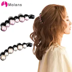 Моланцы твердые жемчужные девушки волос заколка для волос элегантный стиль Hairband Свадьба уличная для женщин аксессуары для волос