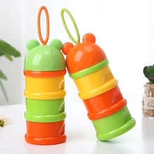 Детский контейнер для сухого молока портативный формула хранения еды мультфильм 3 слоя макияж