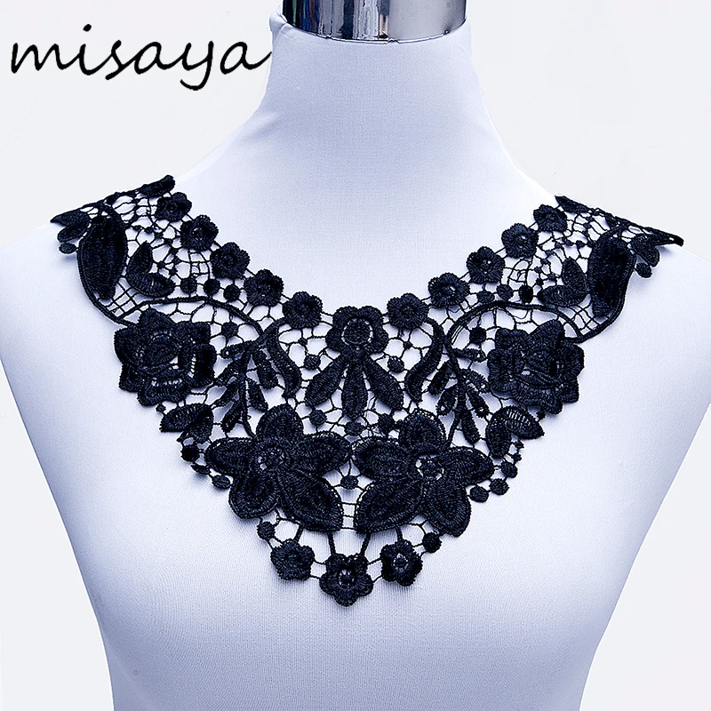 

Misaya 1pc Milk Silk Petal Floral Lace Neckline Fabric Lace Ribbon,Handmade Collar Lace For Sewing Supplies Crafts