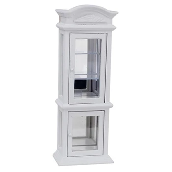 

FBIL-1:12 Mini Doll House White Transparent Window Cupboard Display Cabinet