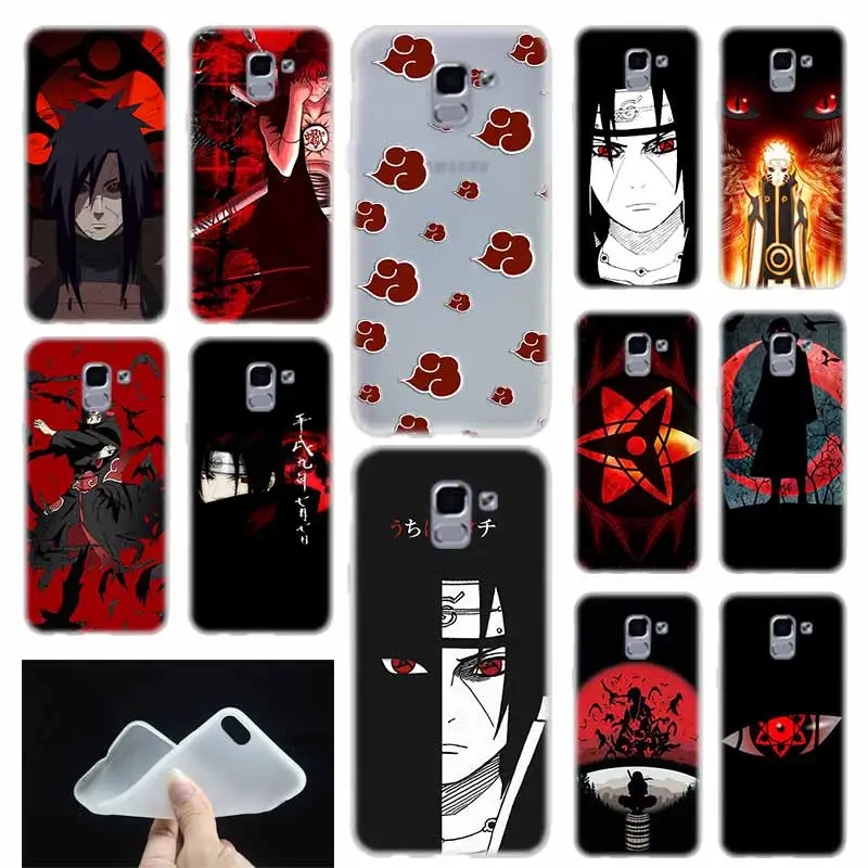 

case Soft Cover Coque For Samsung Galaxy J6 J8 J3 J5 J7 J4 Plus 2018 2016 2017 EU Prime Pro Ace Naruto anime Black background