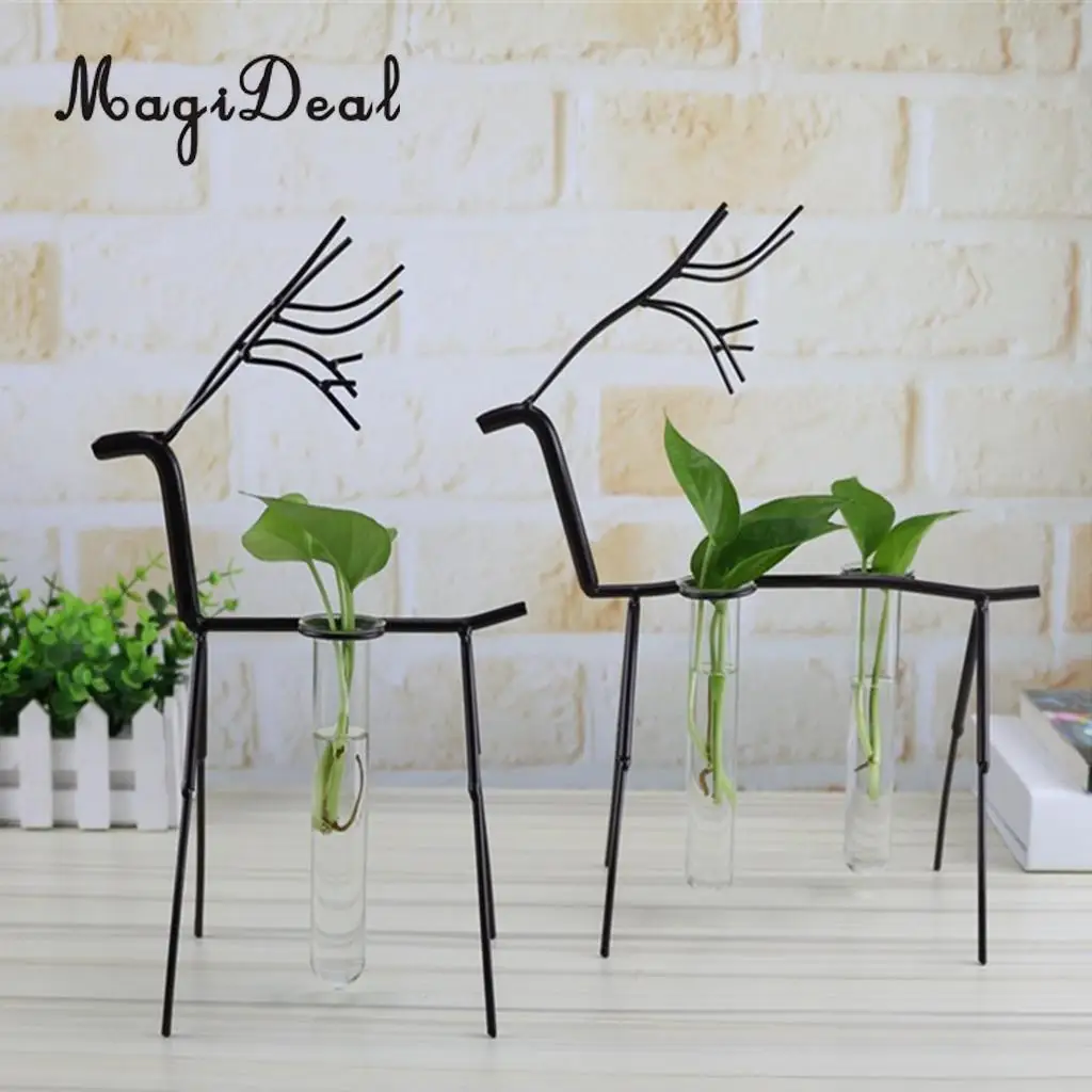 

MagiDeal Clear Glass Vase Terrarium Bottle Plant Flower Decor Small Deer/Medium Deer/Small Lamp