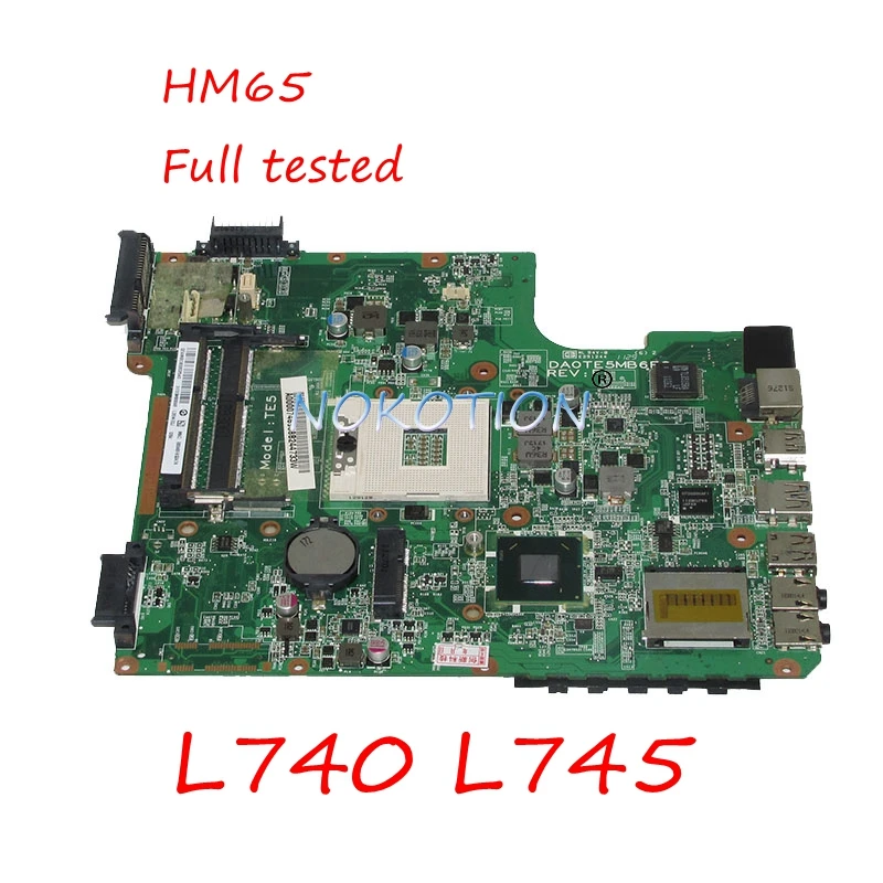 Материнская плата NOKOTION A000074690 DA0TE5MB6F0 для ноутбука toshiba satellite L740 L745 HM65 материнская