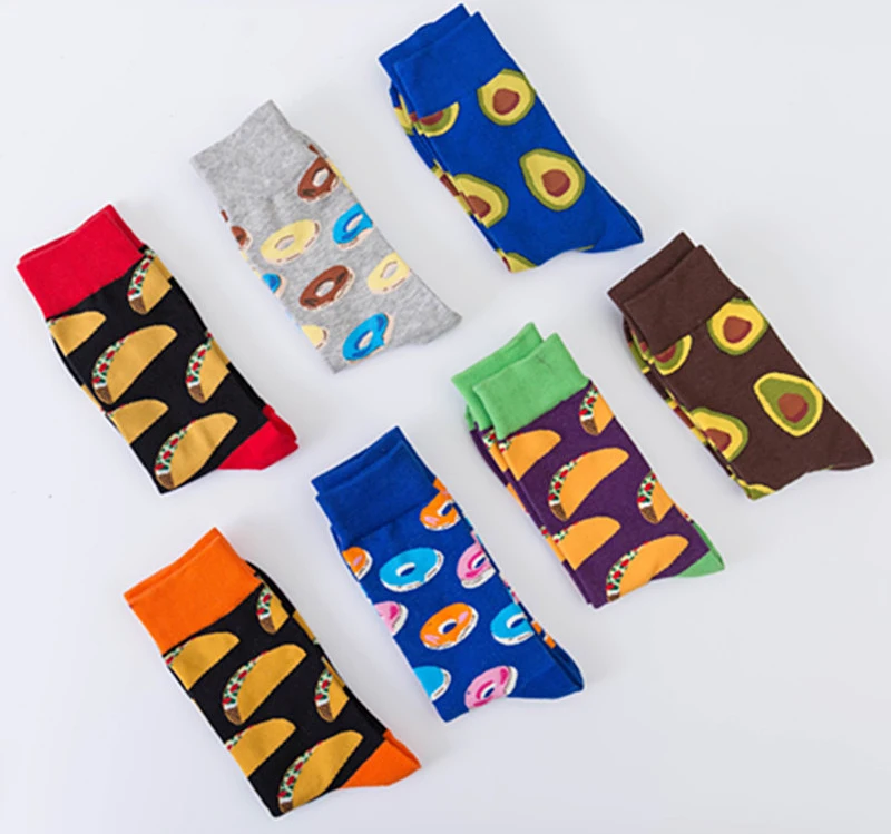 Высокое качество модные Happy Socks недавно Стиль Для мужчин смешно красочные Повседневное Хлопок Свадебные носки для деловых мужчин подарок