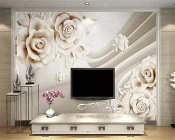 

beibehang behang papel de parede 3d Wallpaper embossed rose flower wallpaper 3d wallpaper mural background papier peint mural 3d