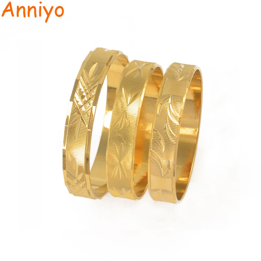 

Anniyo (1 PIECE) Baby Bangle Bracelets Trendy Gold Color Small Size Jewery for Child African Arabian Baby Birthday Gifts #068702