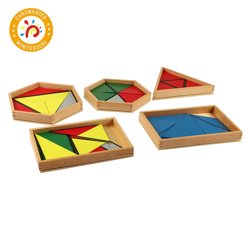

Montessori Materials Wooden Toys Constituting a Triangle Home School Box Geometric Toy Games For Children Toy