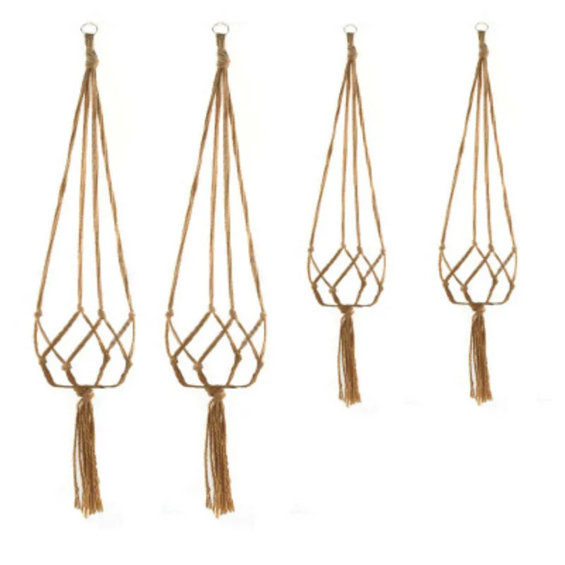 

Knotted Macrame Plant Hanger Hook Vintage Cotton Linen Flowerpot Basket Lifting Rope Hanging Basket Pot Holder Garden Tools