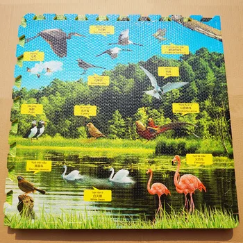 

floor cushions mat with animals world pictures,60*60 lovely intelligence puzzle for children play