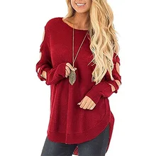 plus size sweater pullover pink harajuku autumn women sweaters computer knitted hollow out cold shoulder o-neck female mock neck cold shoulder sweater