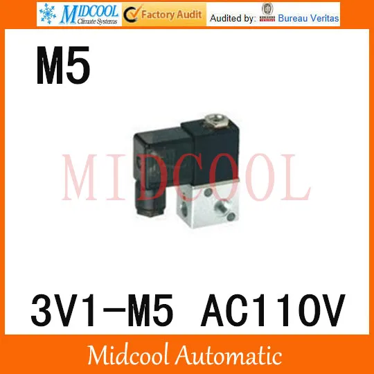 

3V1-M5 Pneumatic solenoid valve AC110V port M5 three position two way valve control valve