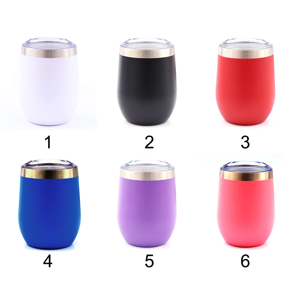 350 мл Вакуумная чашка открытый Stemless переносные крышки двухэтажные изолированный