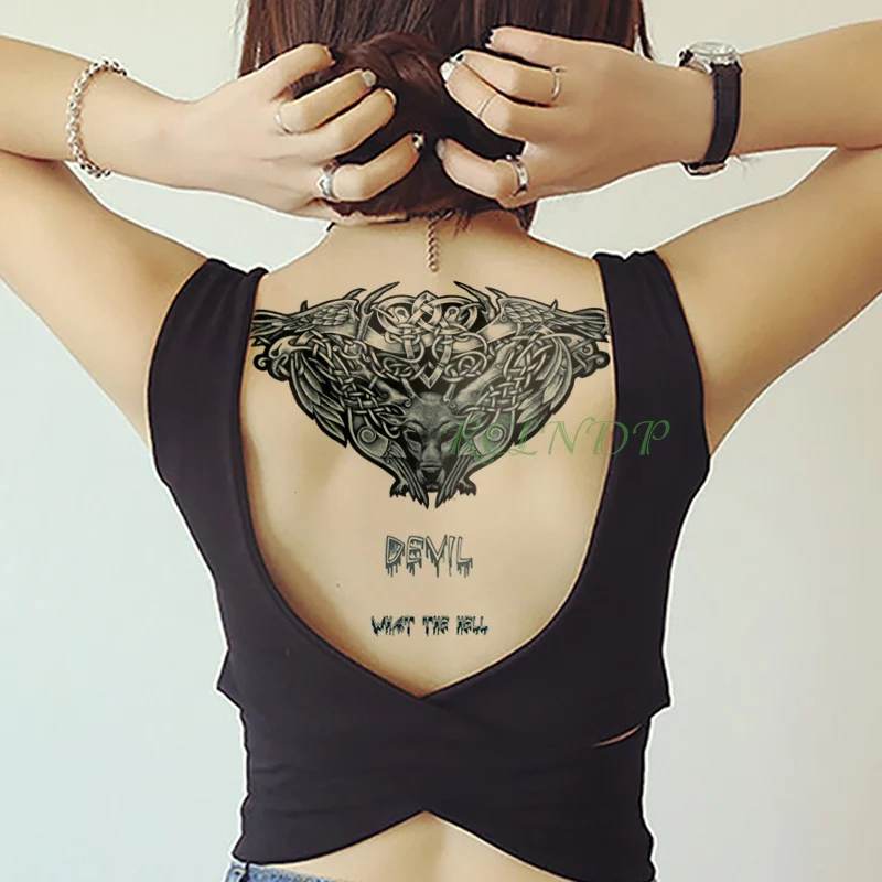 

Waterproof Temporary Tattoo Sticker devil on Breast Chest Waist Back Flash Tatto Fake Tatoo for Men women girl