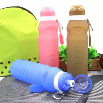 

Silicone Folding Water Bag Sports Portable Water Bottle Convenient Anti-scalding Insulated Kettle With C 600ml