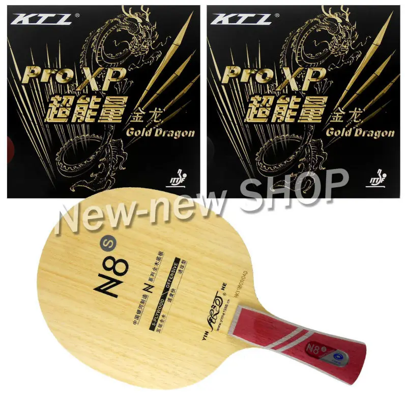 

Galaxy YINHE N8s Blade with 2x KTL Pro XP Gold Dragon Rubbers for a Racket shakehand long handle FL