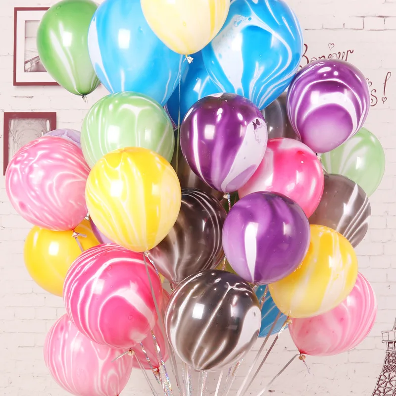 

Wholesale 20pcs/lot 2.2g 10 inch colorful balloons agate balloons children's toy balloons DIY balloon wedding decoration AB324