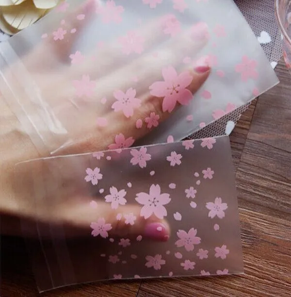 300 шт мульти-размер выбрать светильник розовый цветок вишни самоклеющиеся Матовый целлофановый мешок, самоклеющиеся вечерние упаковочные пакеты