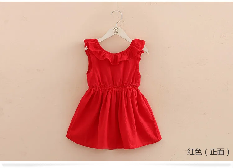 2018 Summer 2 3 4 6 8 10 Years Birthday Children Red Blue Backless Princess Elegant Bow Kids Party Dance Prom Dress For Girls (3)