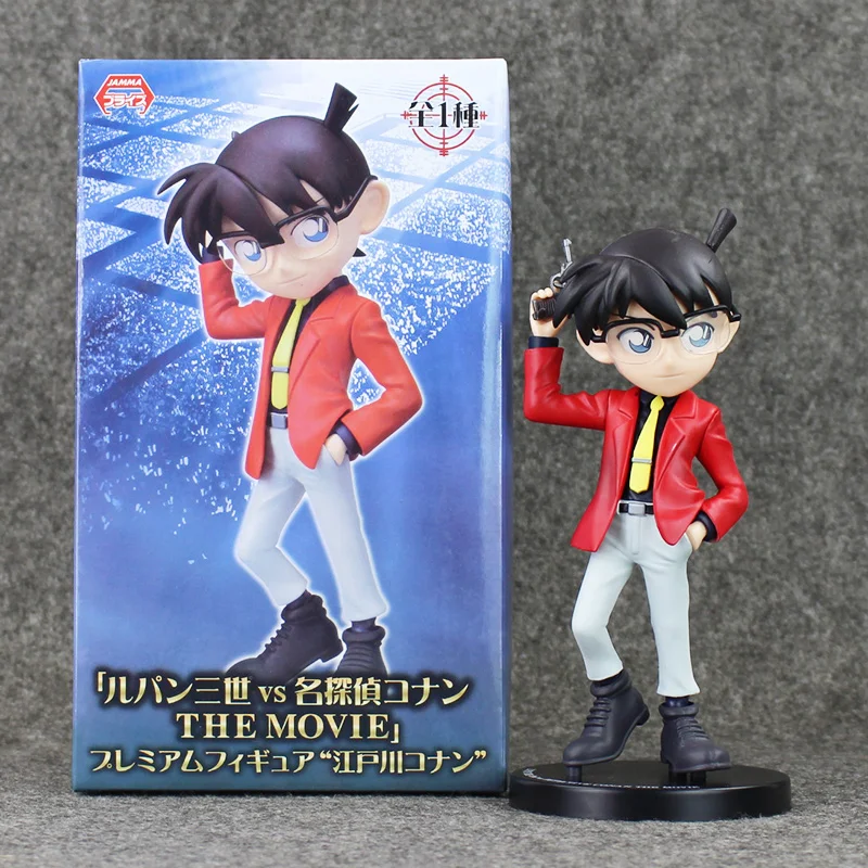 Anime Detective Conan Red Suit PVC Action Figure Conan Model Brinquedos