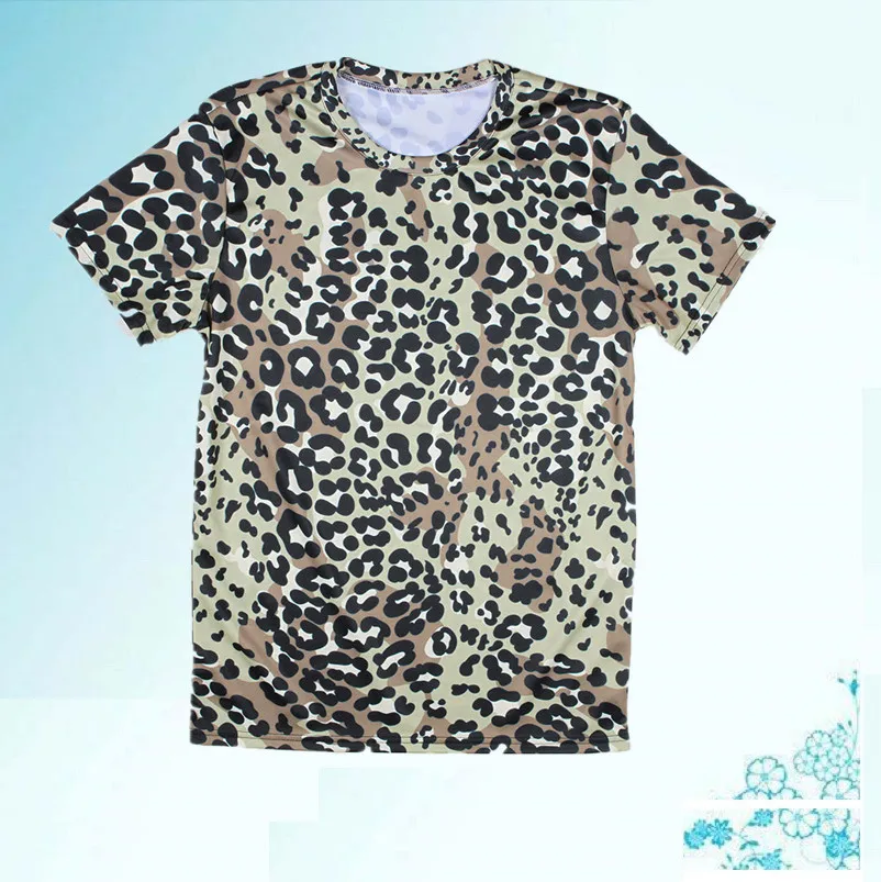Sexy mens leopard print dress shirt captivating short 3d T Shirt sale