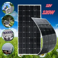 CLAITE 120W 18V Flexible Solar Panel Kit 12V Solar Charger For Car Battery Charger 12V Sunpower Monocrystalline Silicon Cells