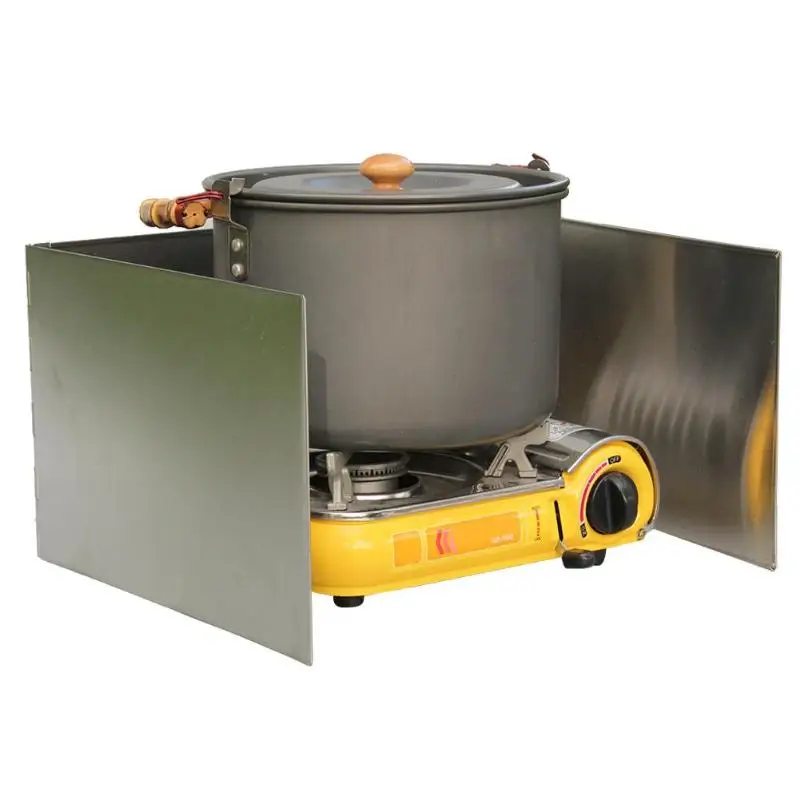 

Stainless Steel Outdoor Camping Stove Windscreen Windshield Plate Hiking Travel Picnic BBQ Stove Cutting board Multifunction