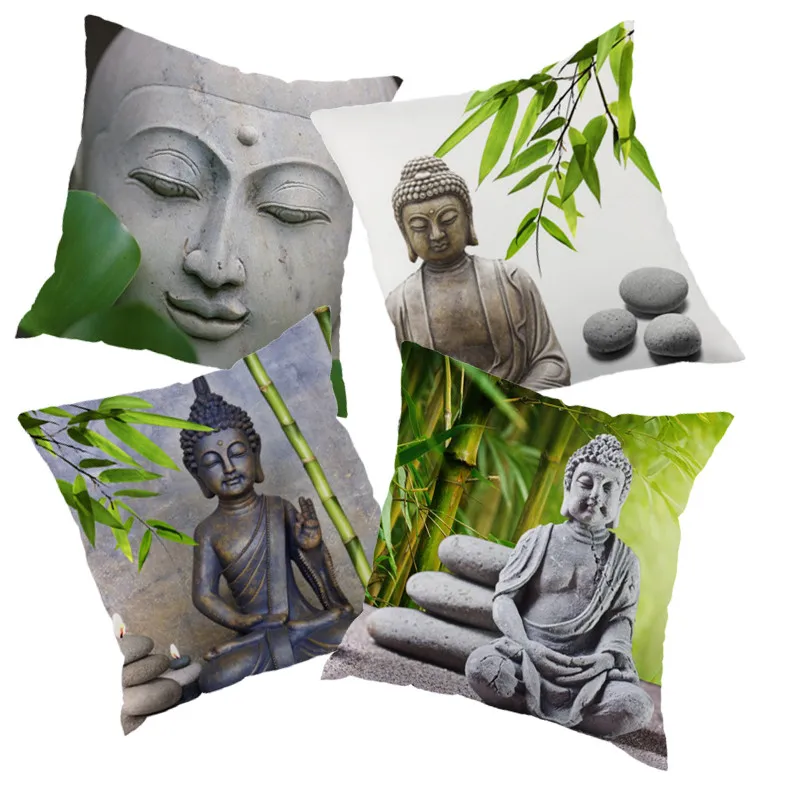 

Buddha Series Printed Sofa Cushion Cover Home Decor Houseware Throw Pillowcase Linen Square Cushion Cojines Wholesale