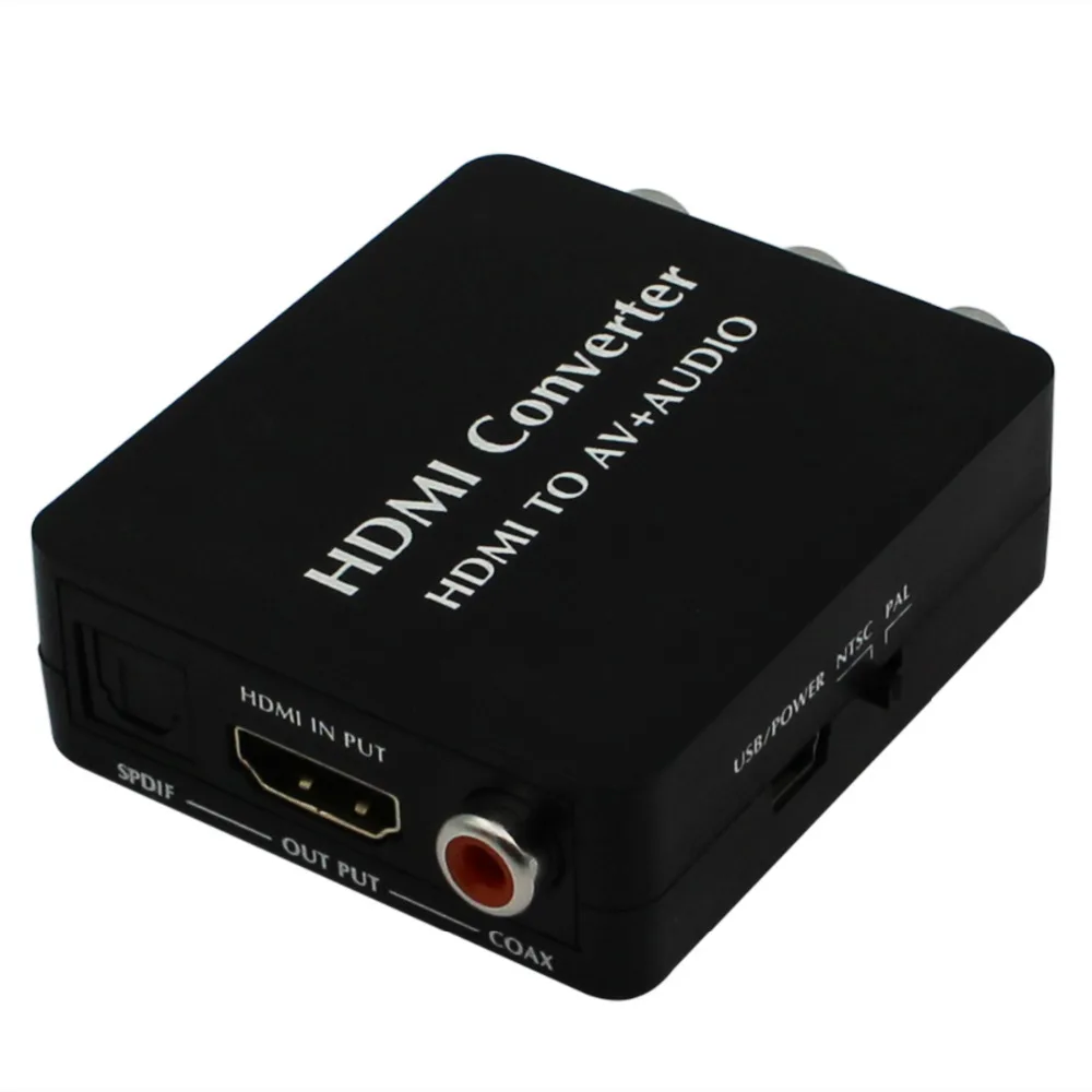 Новый коаксиальный аудиосигнал HDMI2AV HDMI в AV + Опора аудио конвертера SPDIF NTSC PAL CVBS