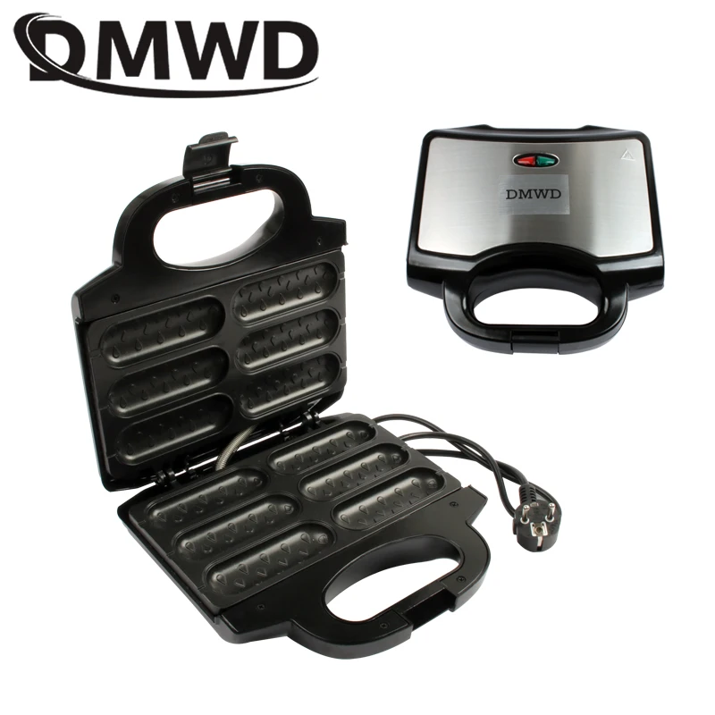 

DMWD Electric Waffle Sausage Machine Mini Crispy French Hot Dog Lolly Stick Muffin Breakfast Frying Pan Hotdog Corn Baking Grill