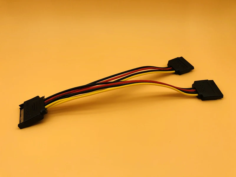 15Pin SATA Male to 2 Female 15Pin Serial ATA Power HDD Splitter Connector Cables PC Computer Power Cable for BTC ETH EOS Mining