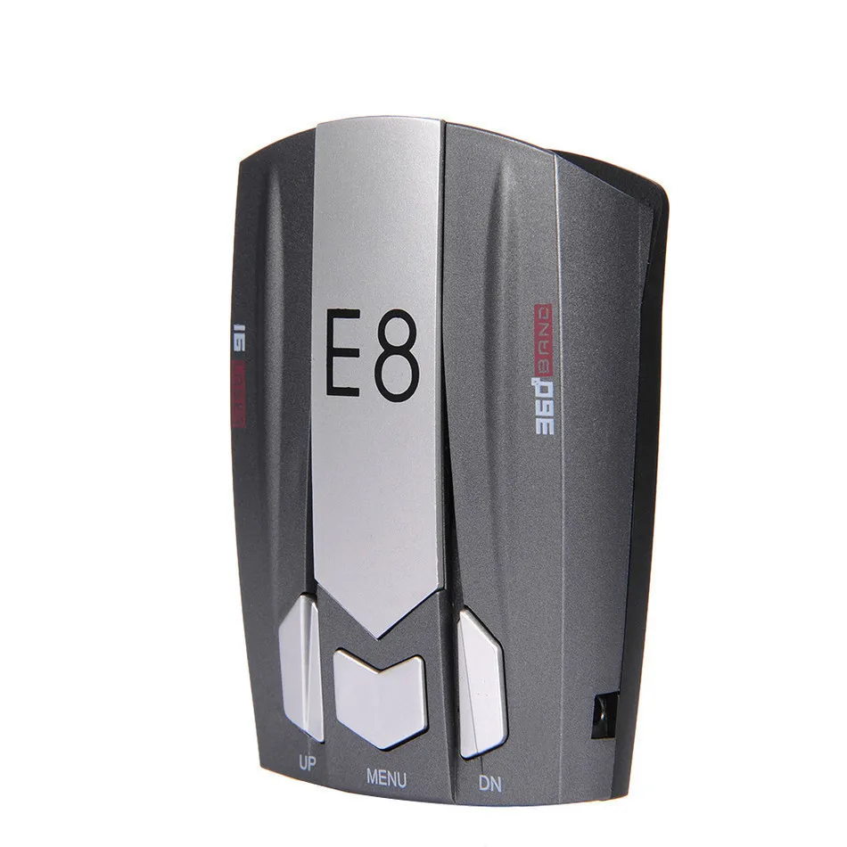

New Arrival E8 Car laser anti Radar Detector electronics car detector antiradars speed auto degrees detect X K Ka Ct La led gps