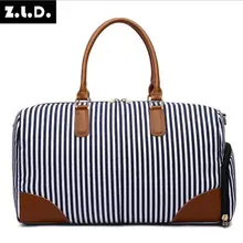 Z.L.D. Модная брендовая дизайнерская сумочка большой емкости Дорожная сумка полосатый холщовый мешок высокого качества вещевой мешок выходные сумки