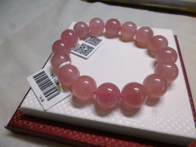 63g 315 Ct Natural Madagascar Rose Quartz Crystal Bracelet Wd134 In 01