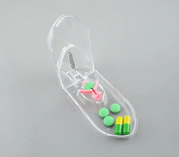 

2018 New Pill Storage Compartment Box Case Medicine Holder Tablet Cutter Splitter