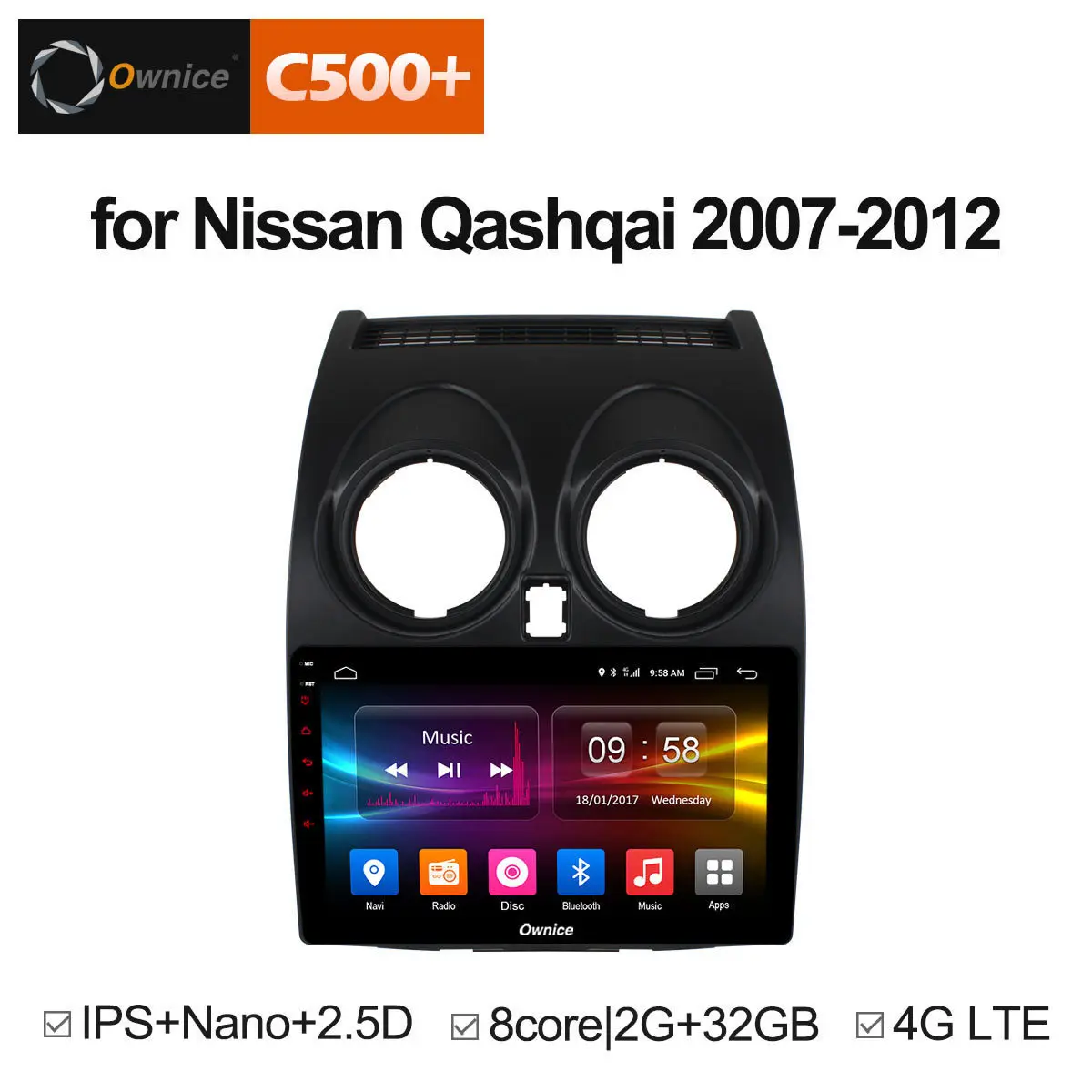 

Android Car DVD Player for Nissan Qashqai 2007 2008 2009 2010 2011 2012 2013 with HD Car Radio DAB BT WIFI SWC GPS map TPMS DVR