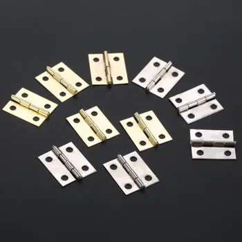 20Pcs Mini Cabinet Hinges Furniture Fittings Decorative Small Door Hinges for Jewelry Box Furniture Hardware 18*16mm bqlzr metal decorative bronze mini spring hinges replacement for jewelry box pack of 20