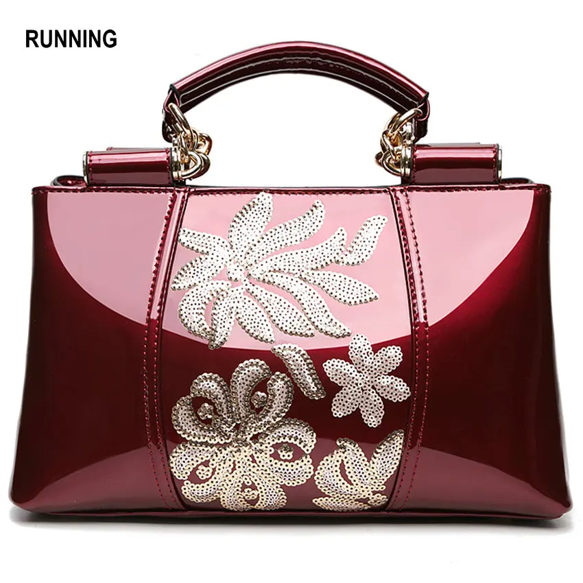 

luxury handbags women bags designer Vintage red black blue women Bag Sequin embroidery lady Bag Totes top-handle bags female